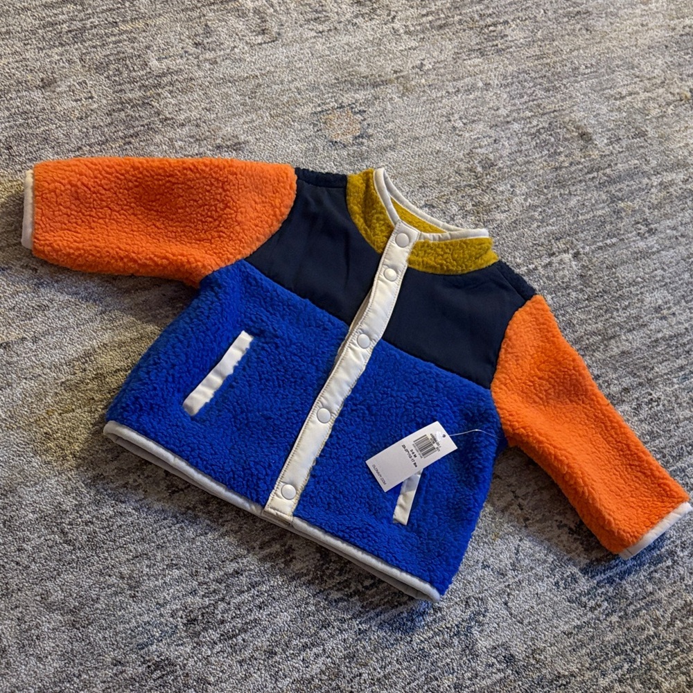 Old Navy Kids Colorblock Jacket - Orange, Blue, Yellow